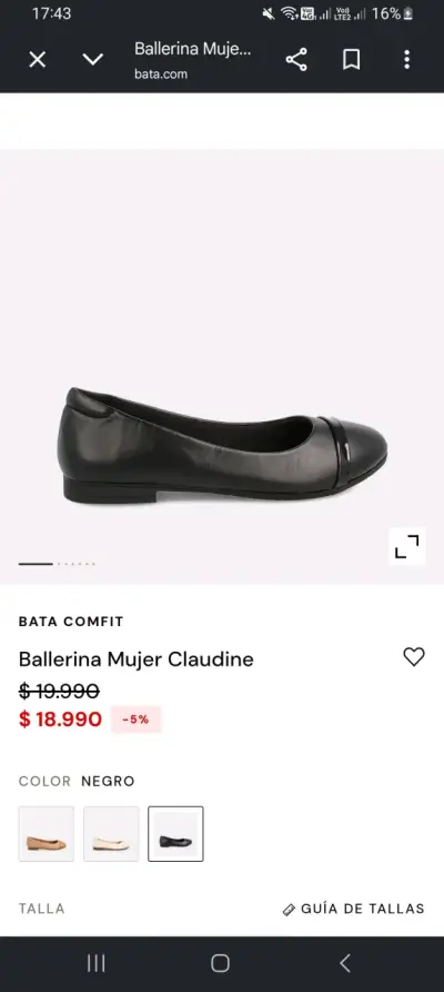 Zapatos planos negros Bata - miniatura 3