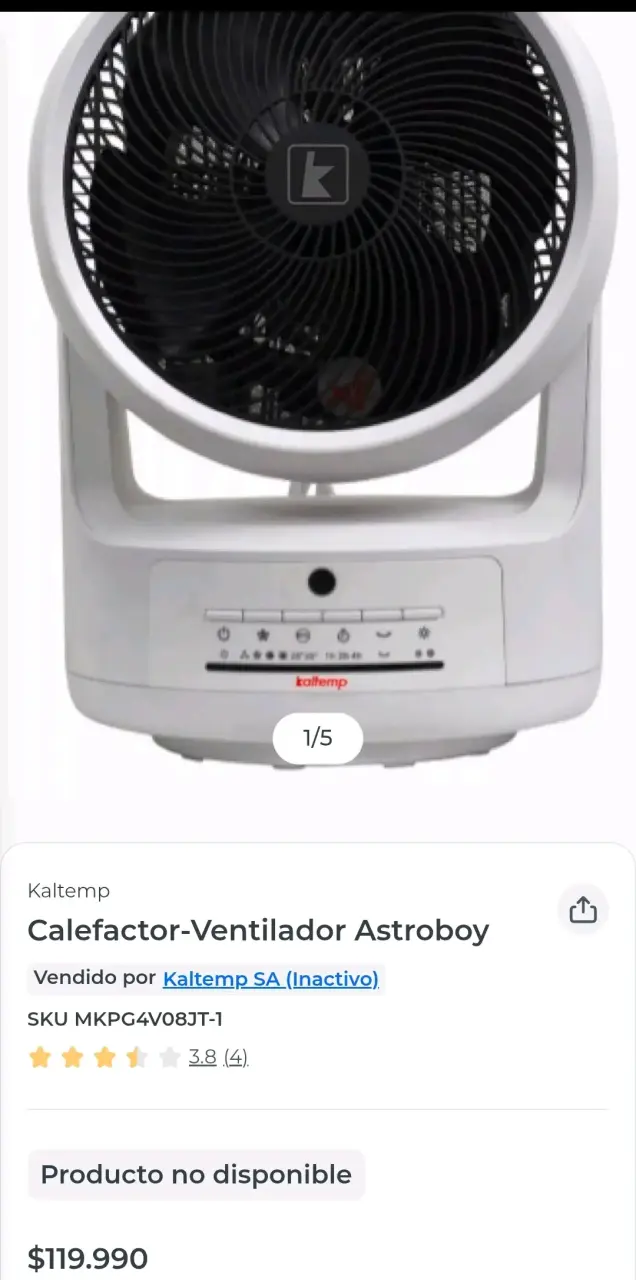 Calefactor/Ventilador Kaltemp blanco - 4