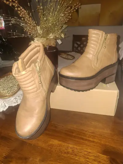 Botines de plataforma beige - miniatura 2
