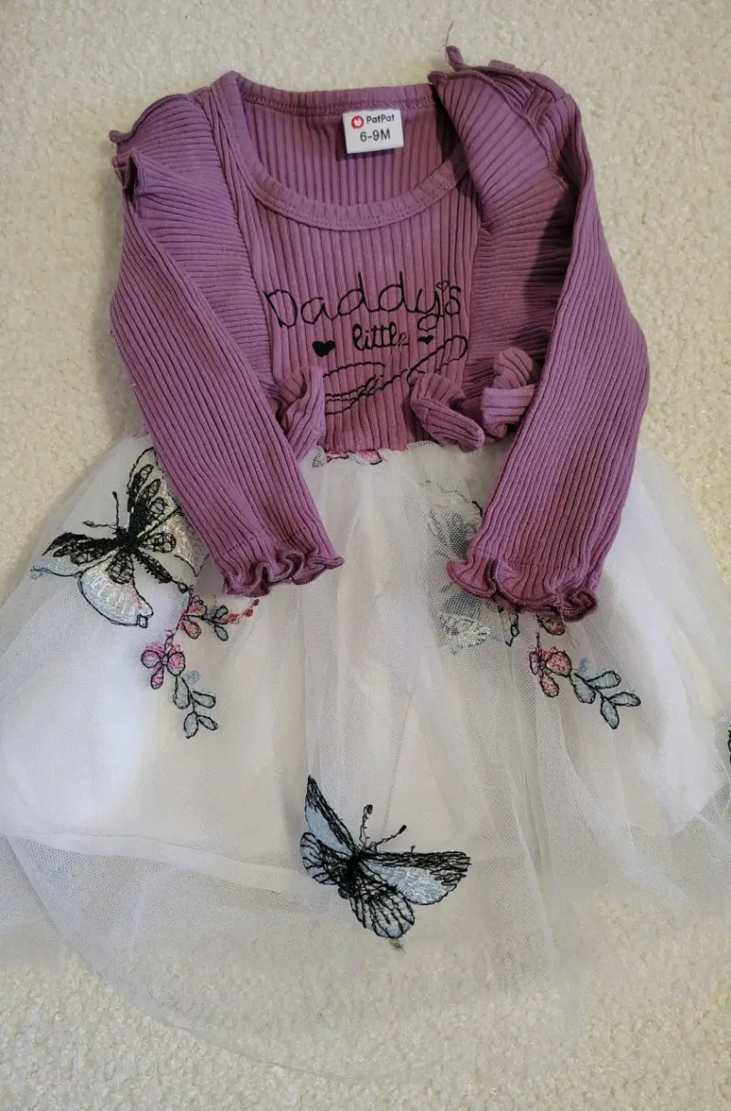 Vestido bebé PatPat morado con tul
