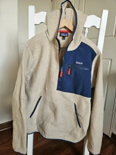 Patagonia Retro Pile - polar beige y azul - miniatura 1