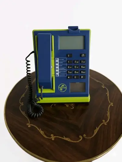 Teléfono fijo Tracavia azul y verde - miniatura 1