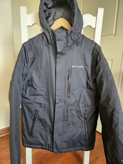 Parka hombre marca Columbia negra impermeable - miniatura 2
