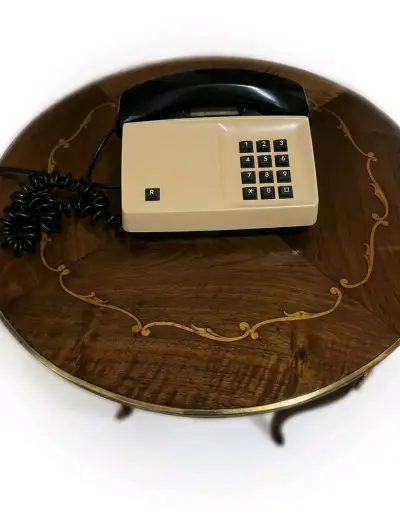 Teléfono fijo vintage beige - miniatura 2