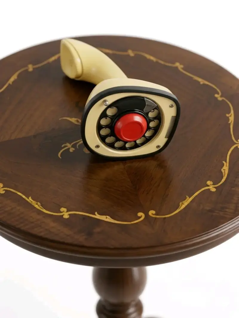 Teléfono vintage crema - 2