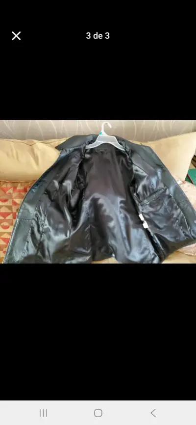 Chaqueta de cuero negra - miniatura 3