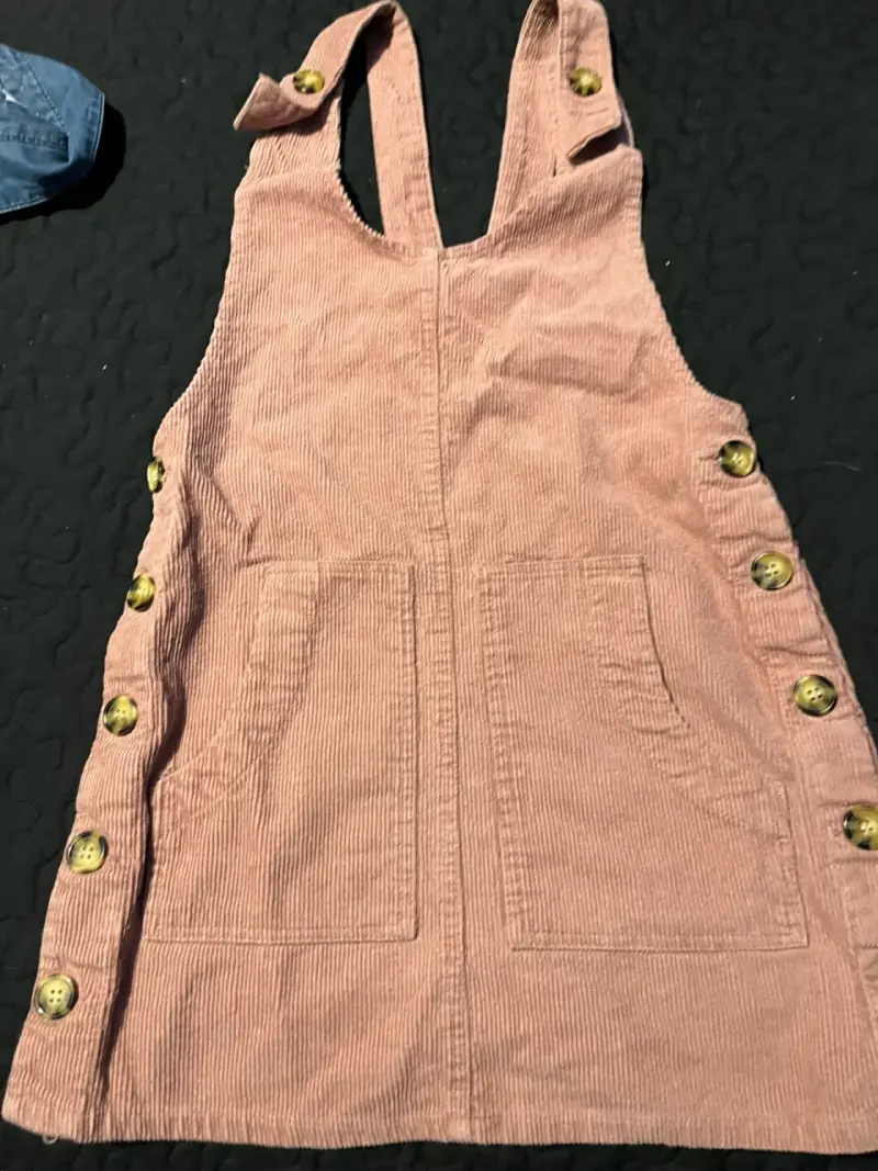 Vestido jumper rosado con botones - 2