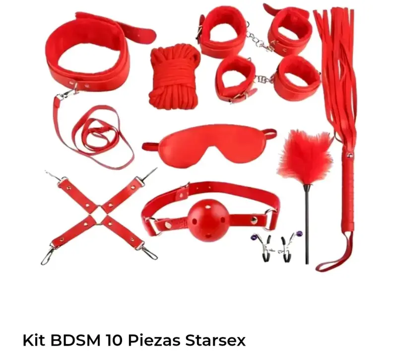 Kit BDSM 10 piezas rojo