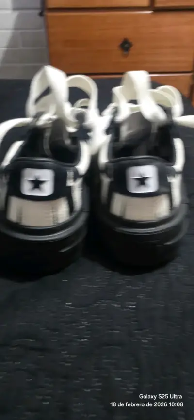 Zapatillas ajedrez blanco y negro converse talla37 - miniatura 2