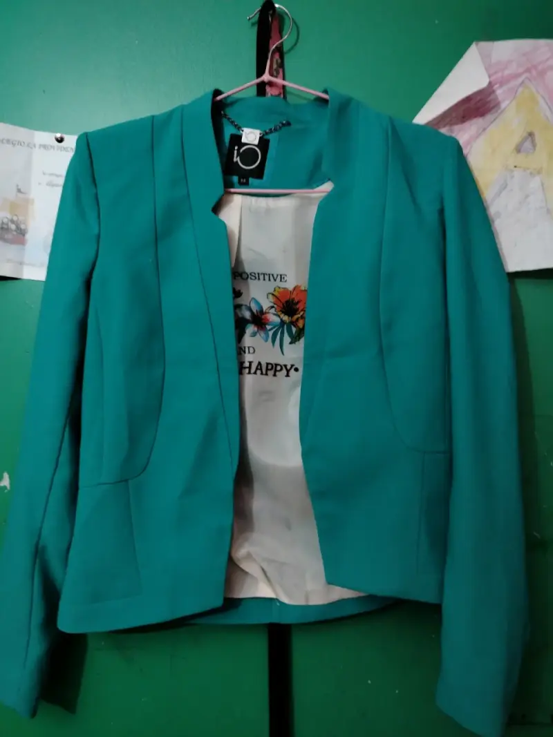 Blazer verde turquesa mujer