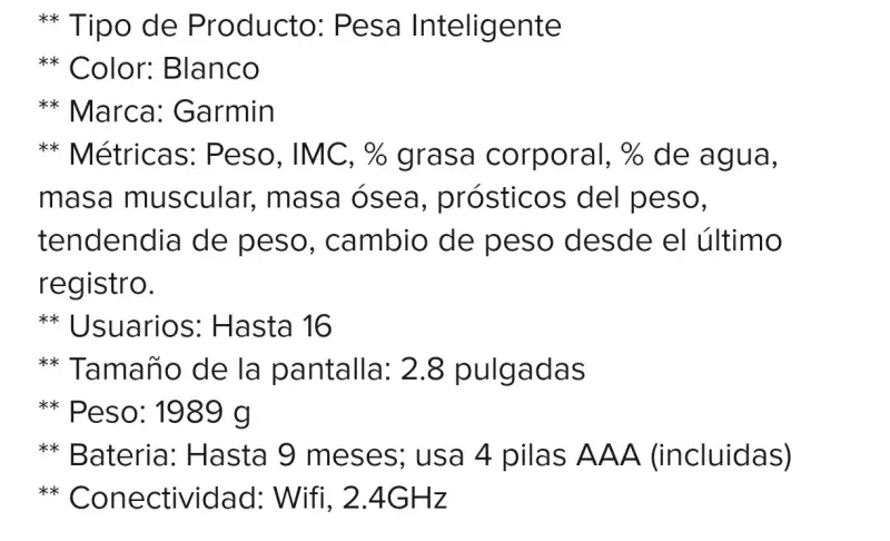 Báscula inteligente Garmin Index S2 - 3
