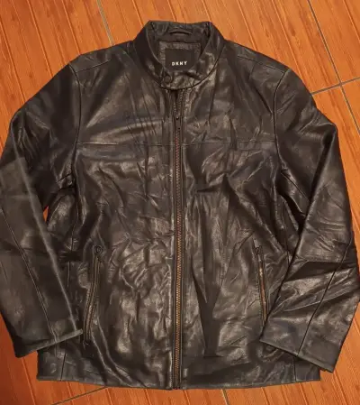Chaqueta de cuero negra DKNY - miniatura 1
