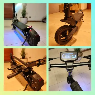 Scooter eléctrico plegable negro mod. V5 Off Road - miniatura 1