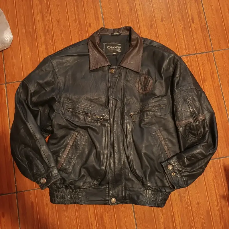 Chaqueta de cuero negra vintage COSA NOVA - 1