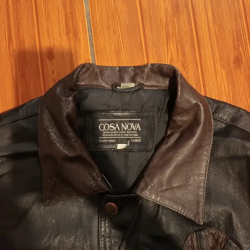 Chaqueta de cuero negra vintage COSA NOVA - 2