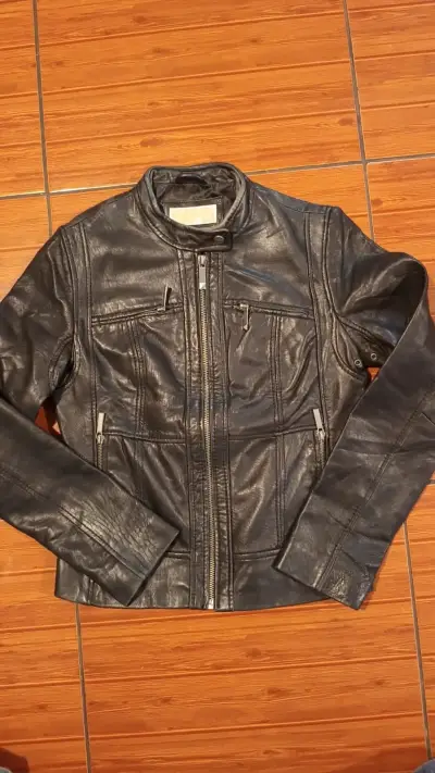 Chaqueta de cuero negra MICHAEL KORS - miniatura 1