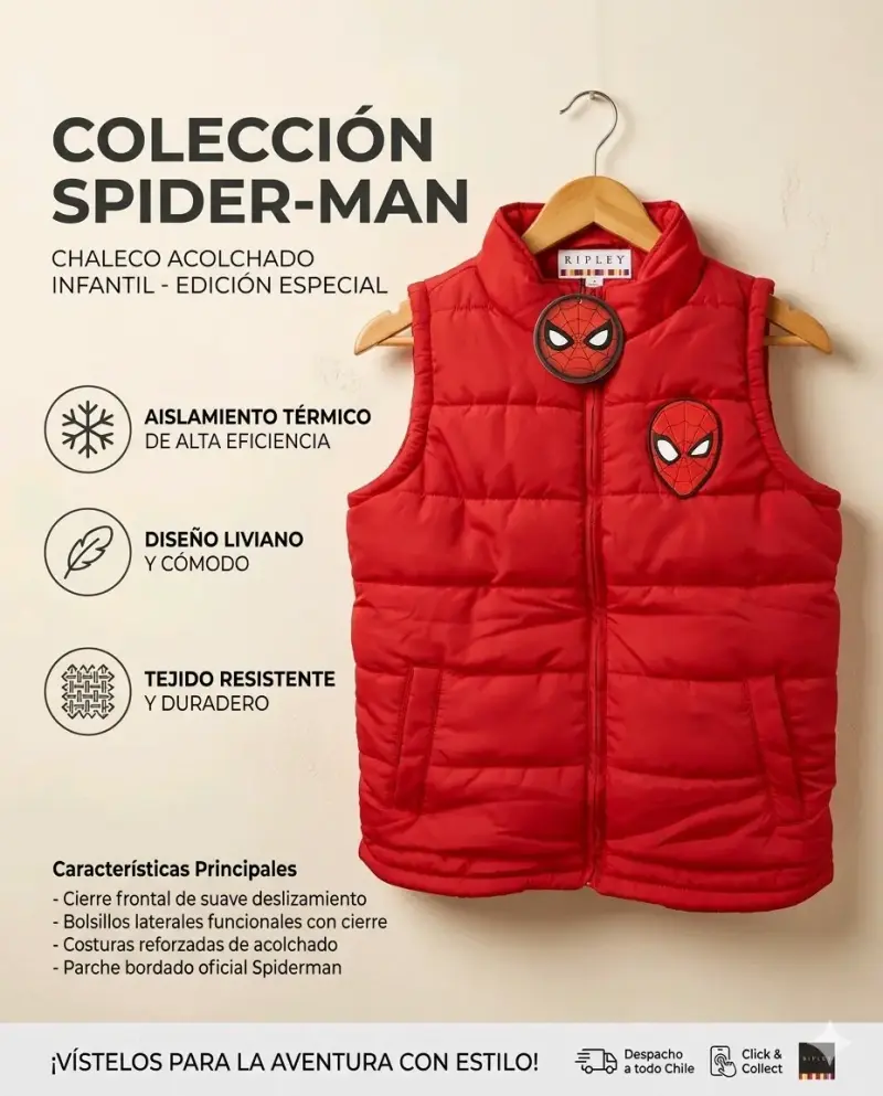 Chaleco acolchado Spider-Man infantil