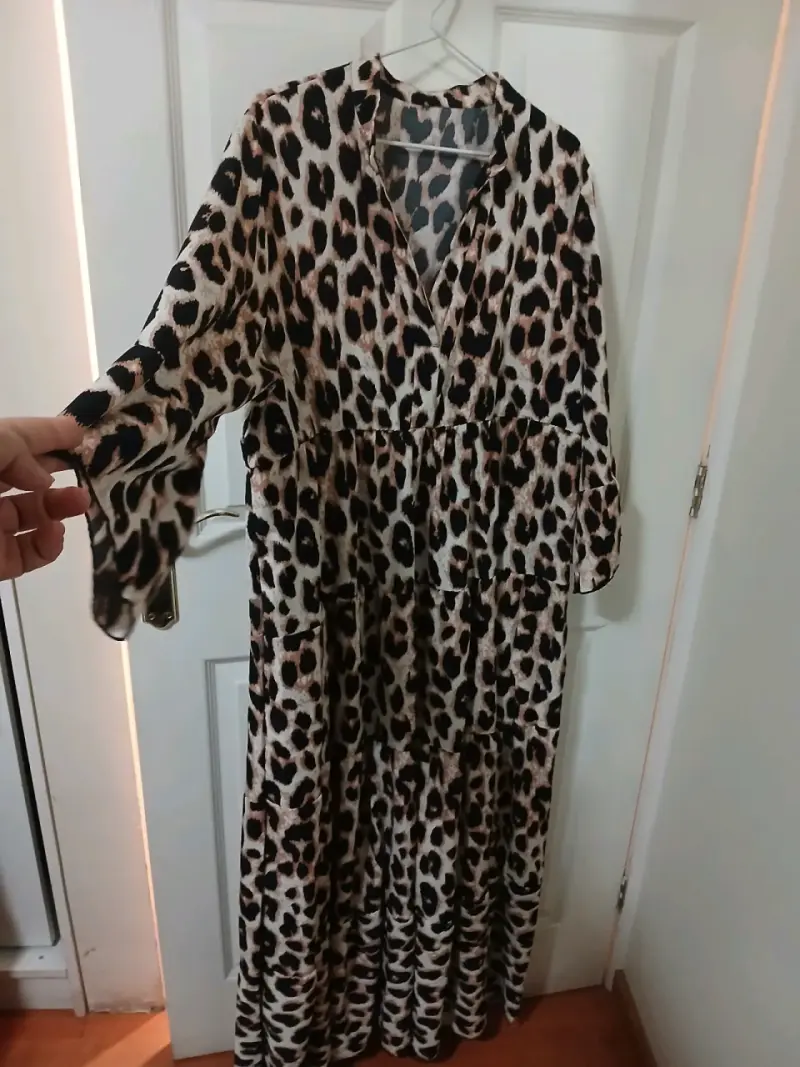 Vestido largo animal print - 1