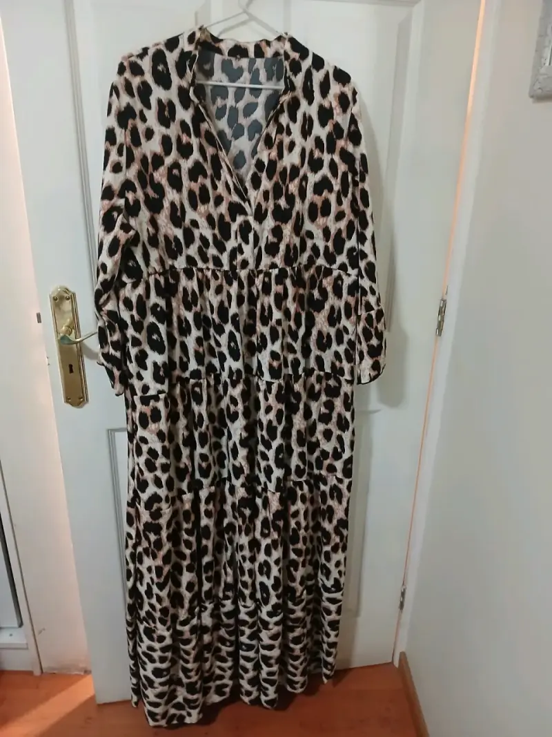 Vestido largo animal print - 3