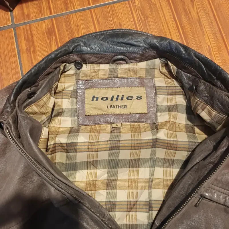 Chaqueta de cuero marrón HOLLIES - 2