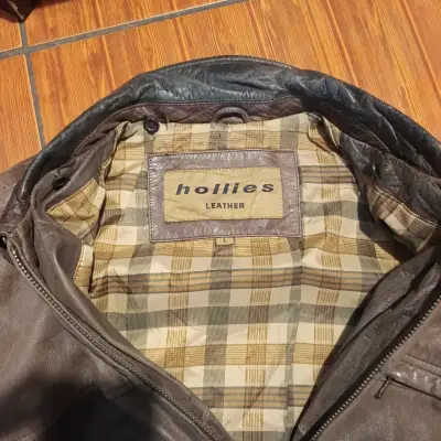 Chaqueta de cuero marrón HOLLIES - miniatura 2