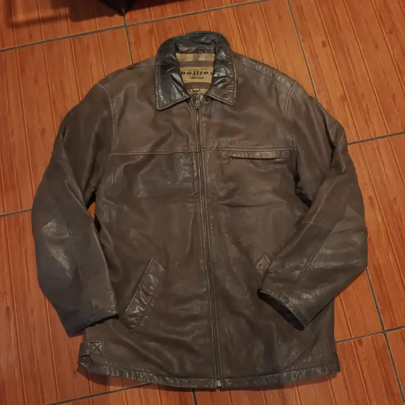 Chaqueta de cuero marrón HOLLIES - 3