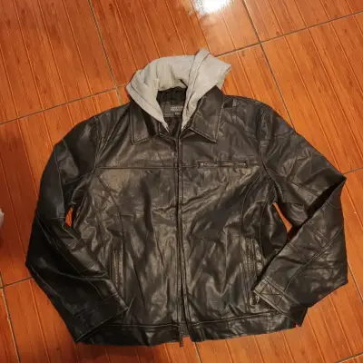 Chaqueta de cuero negra KENNETH COLE - miniatura 1