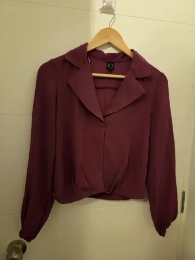 Blusa color burdeos manga larga - miniatura 1