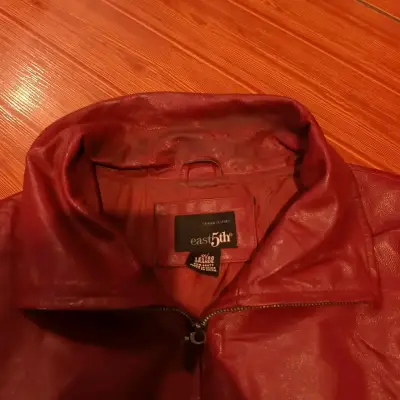 Chaqueta de cuero roja mujer - miniatura 4