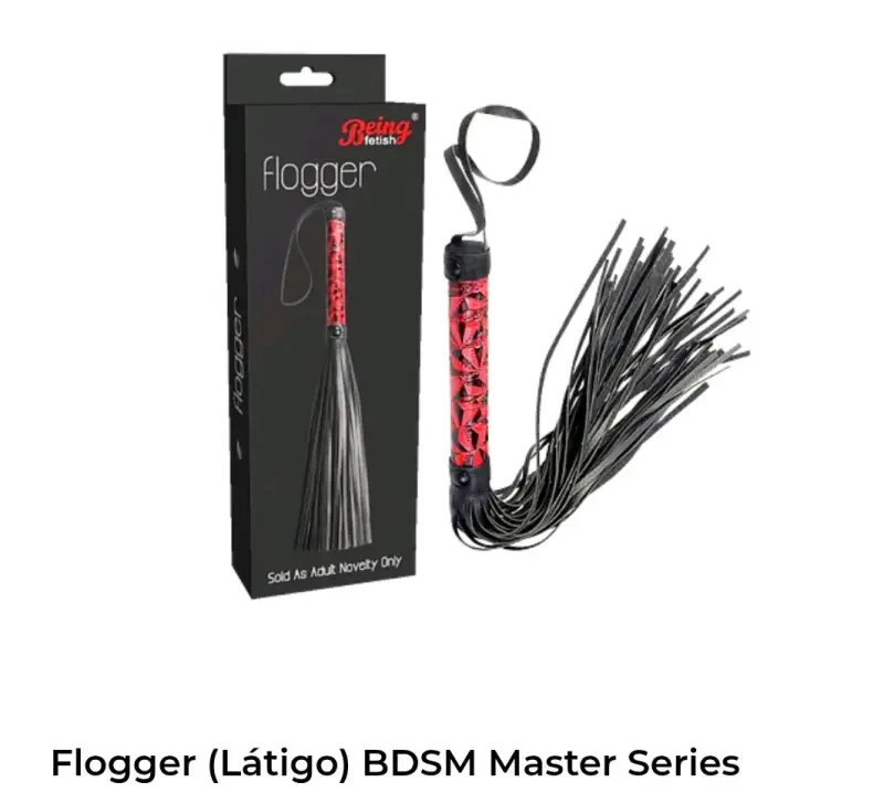 Látigo BDSM rojo y negro
