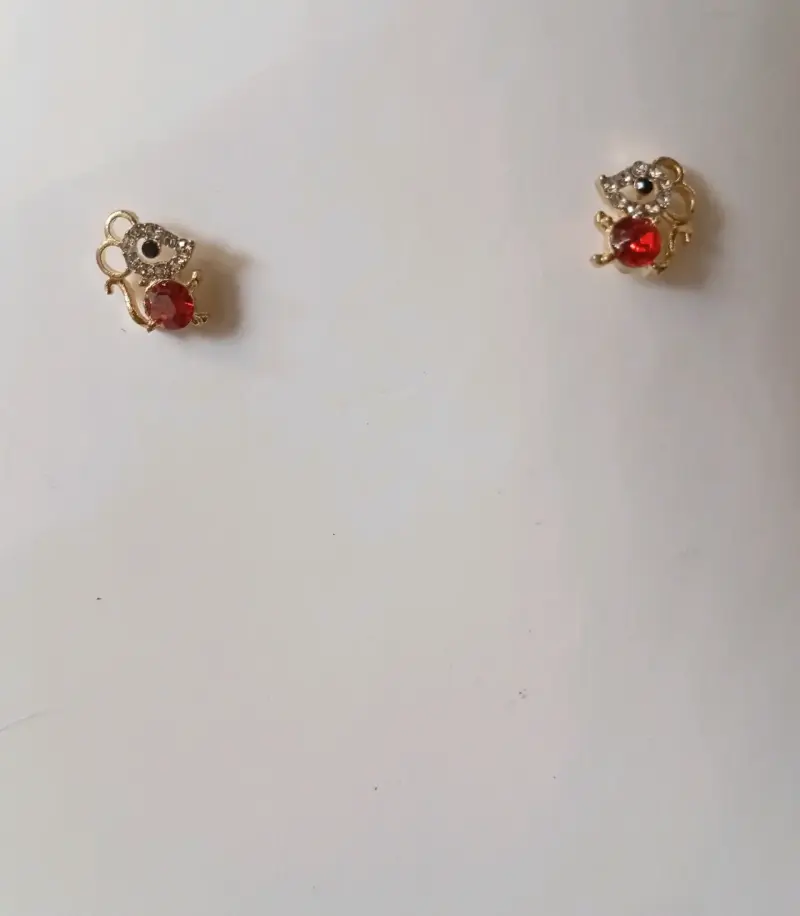 Pendientes de ratón dorado