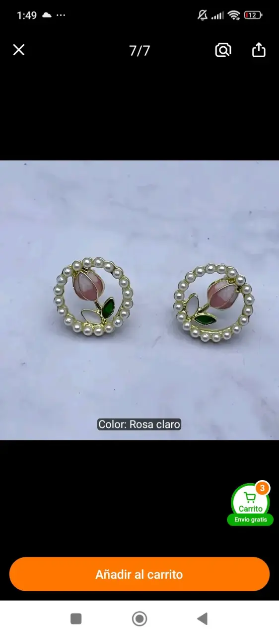 Aros florales rosados