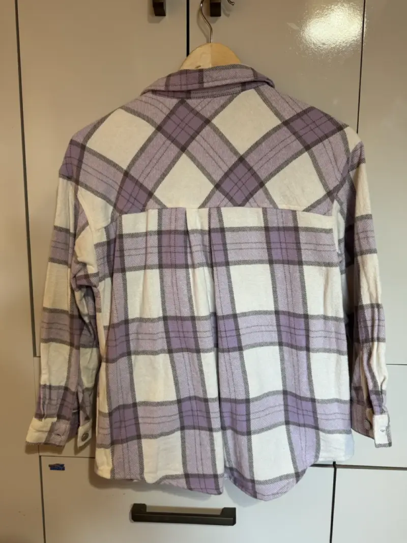 Camisa de franela a cuadros morados - 2