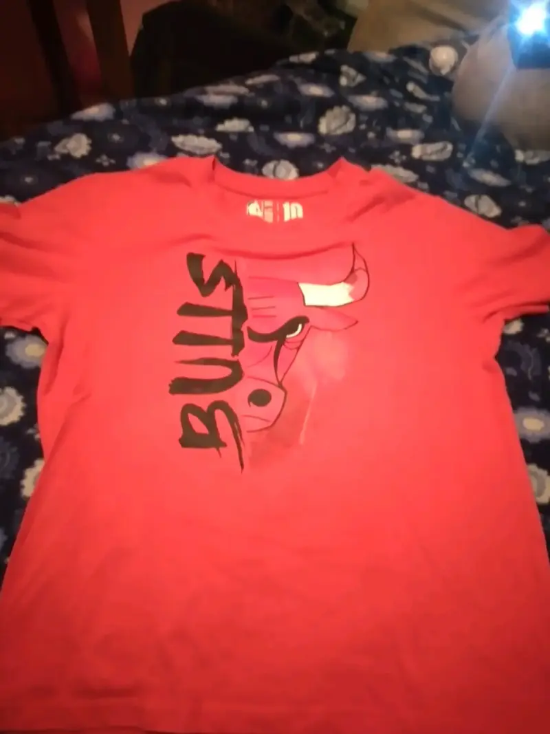 Polera roja Bulls estampada