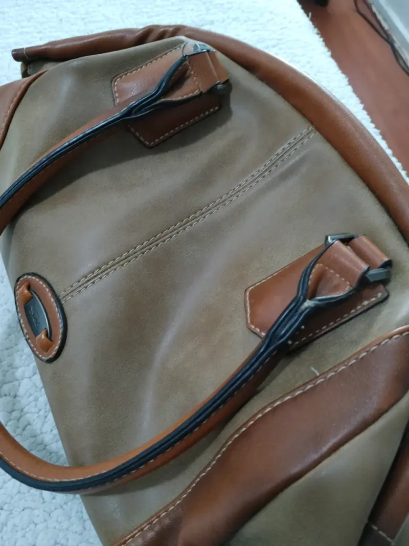 Bolso de mano marrón y beige - 2