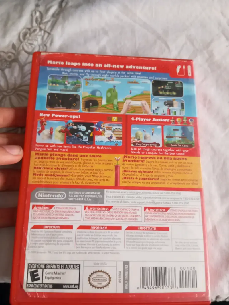 Caja Roja y Carátula Original New Super Mario Bros - 2
