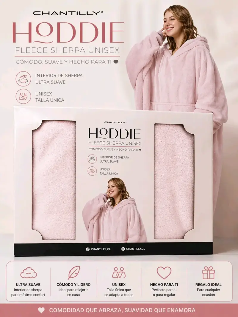 Hoodie Sherpa Unisex Rosado