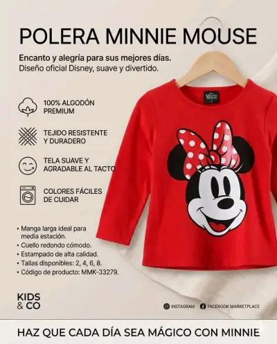 Polera Minnie Mouse Joy gris - miniatura 2