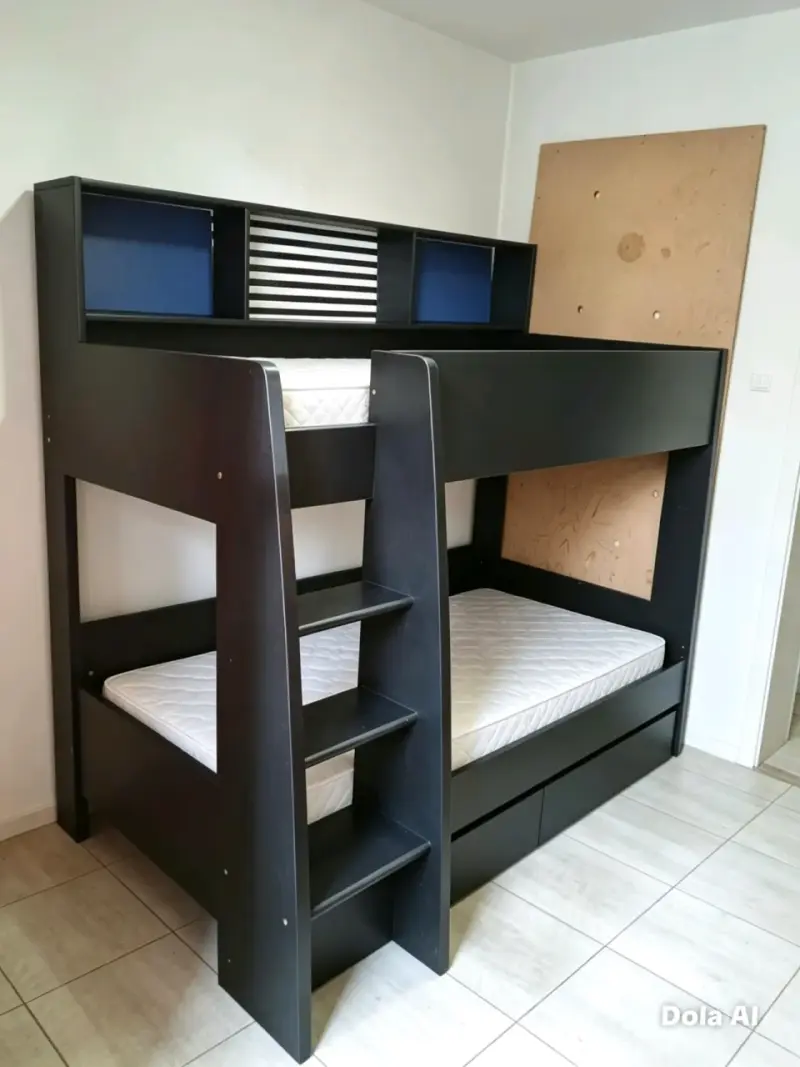 Camarote negro con cajoneras