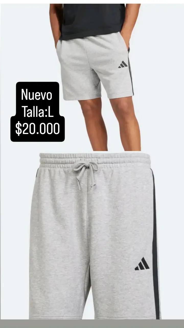 Shorts grises deportivos Adidas original - 1