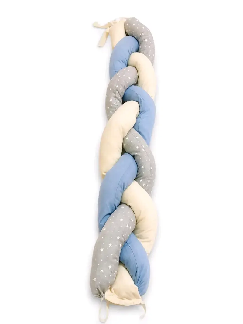 Cojín trenzado Celeste protector para cuna - 1