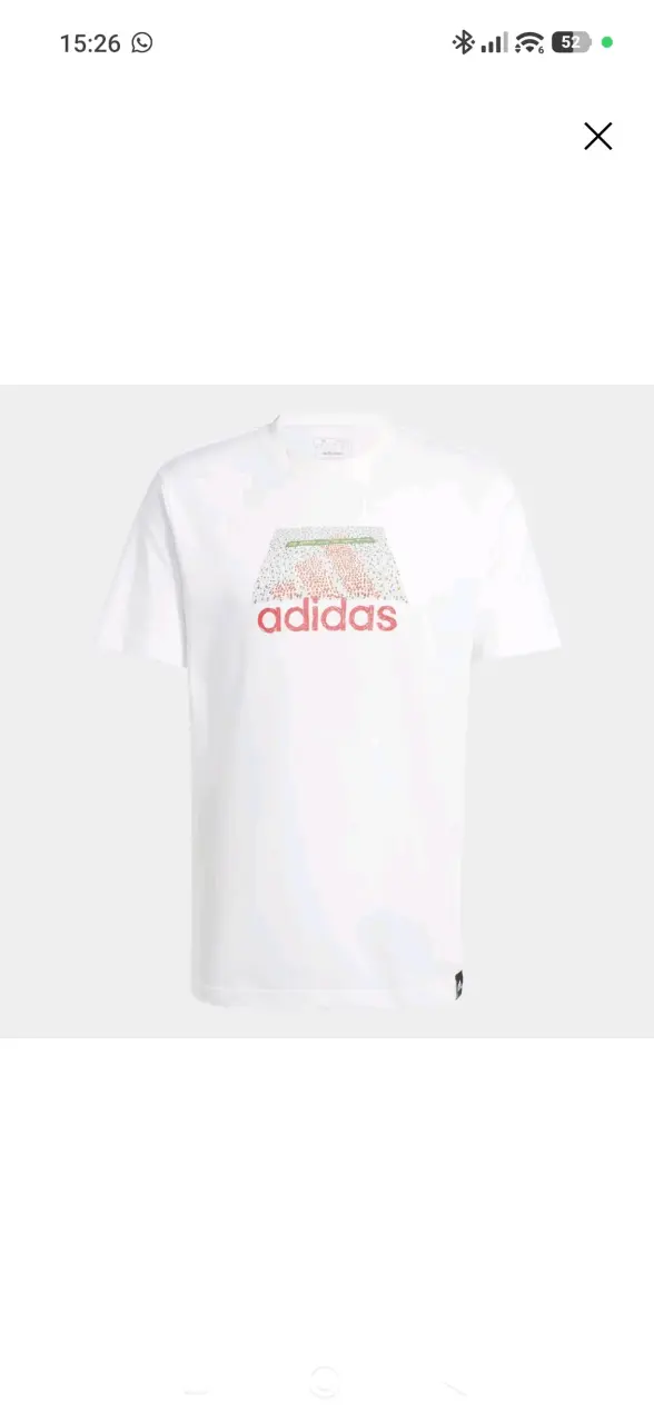 Polera blanca Adidas estampada talla M - 1