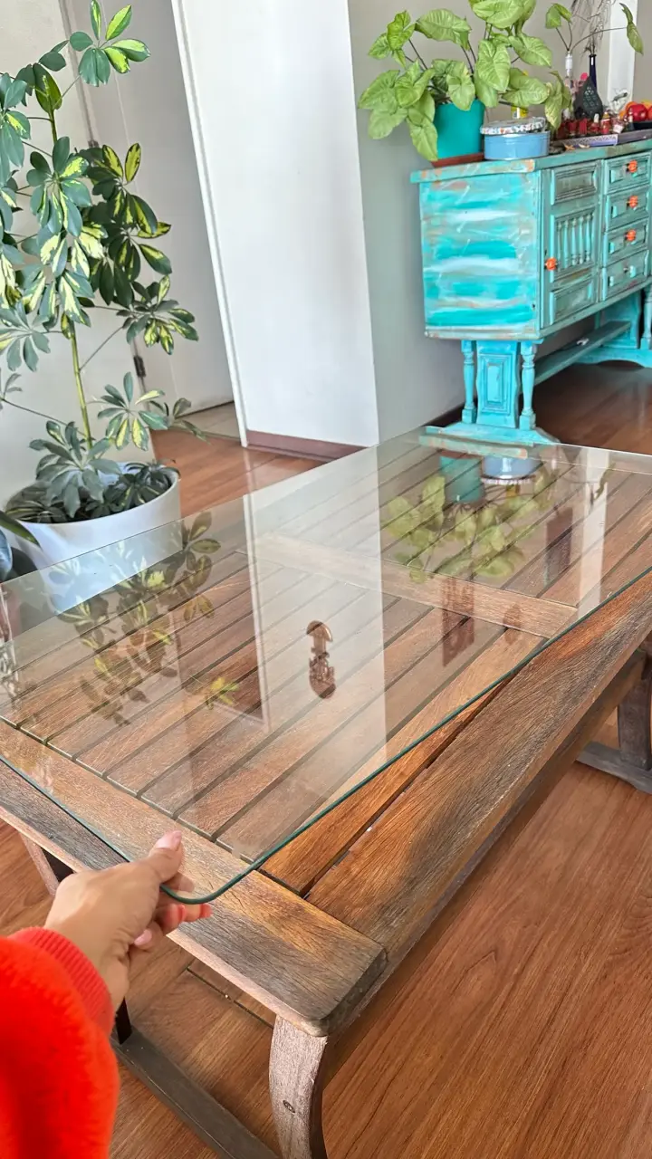 Mesa de centro con vidrio - 3