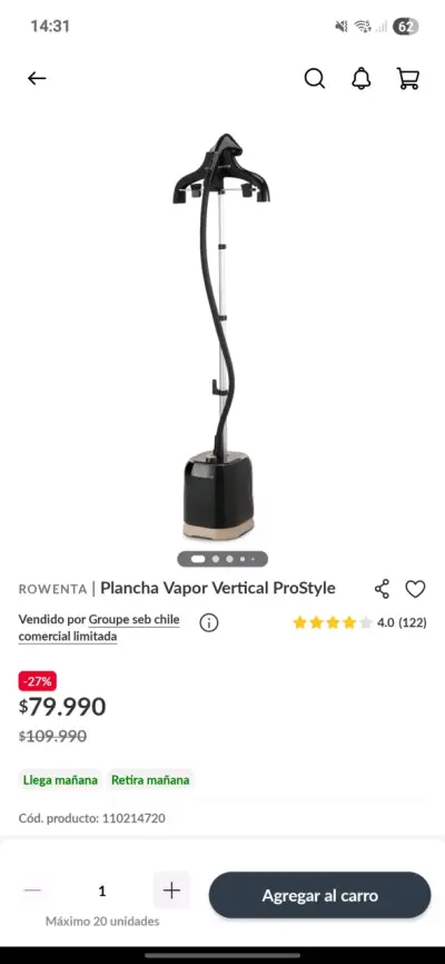 Plancha Vertical Rowenta ProStyle - miniatura 1