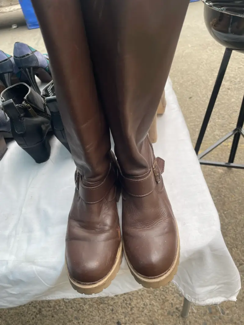 Botas largas cuero marrón