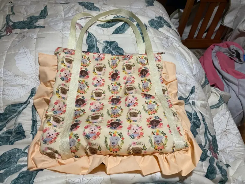 Bolso de tela estampado floral - 2