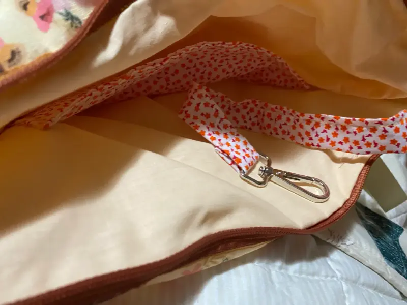 Bolso de tela estampado floral - 3