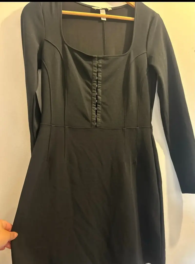 Vestido negro manga larga - 2