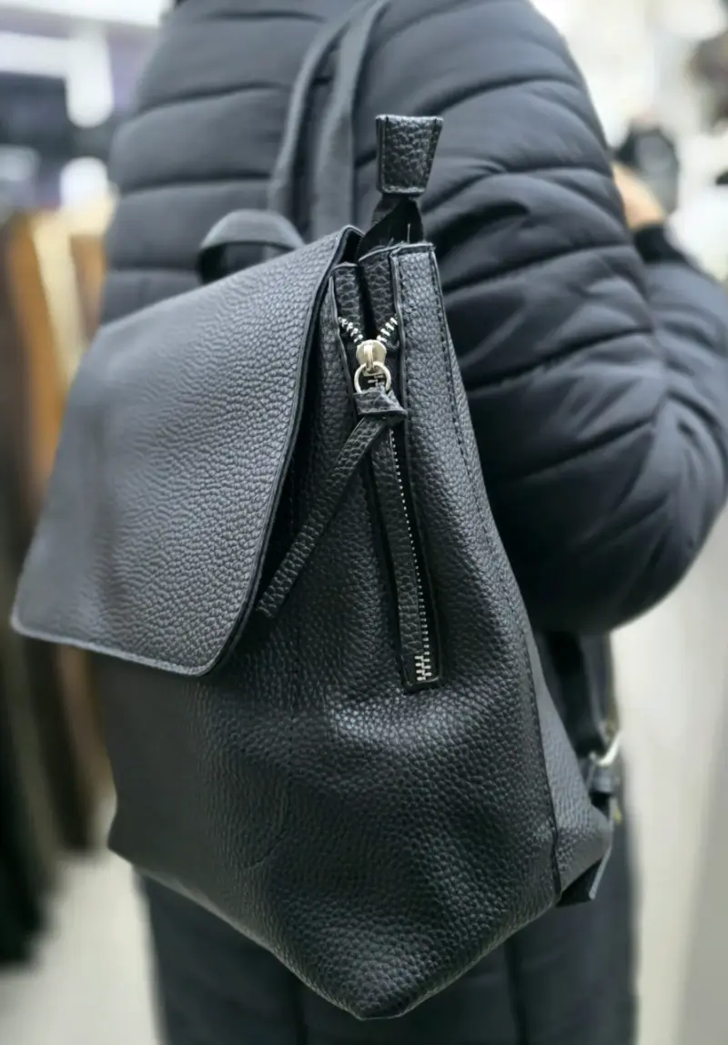 Mochilas de eco cuero café y negro - 2