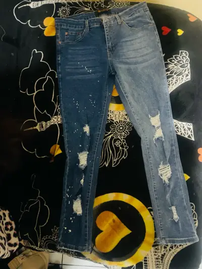 Jeans desgastados azul oscuro - miniatura 2